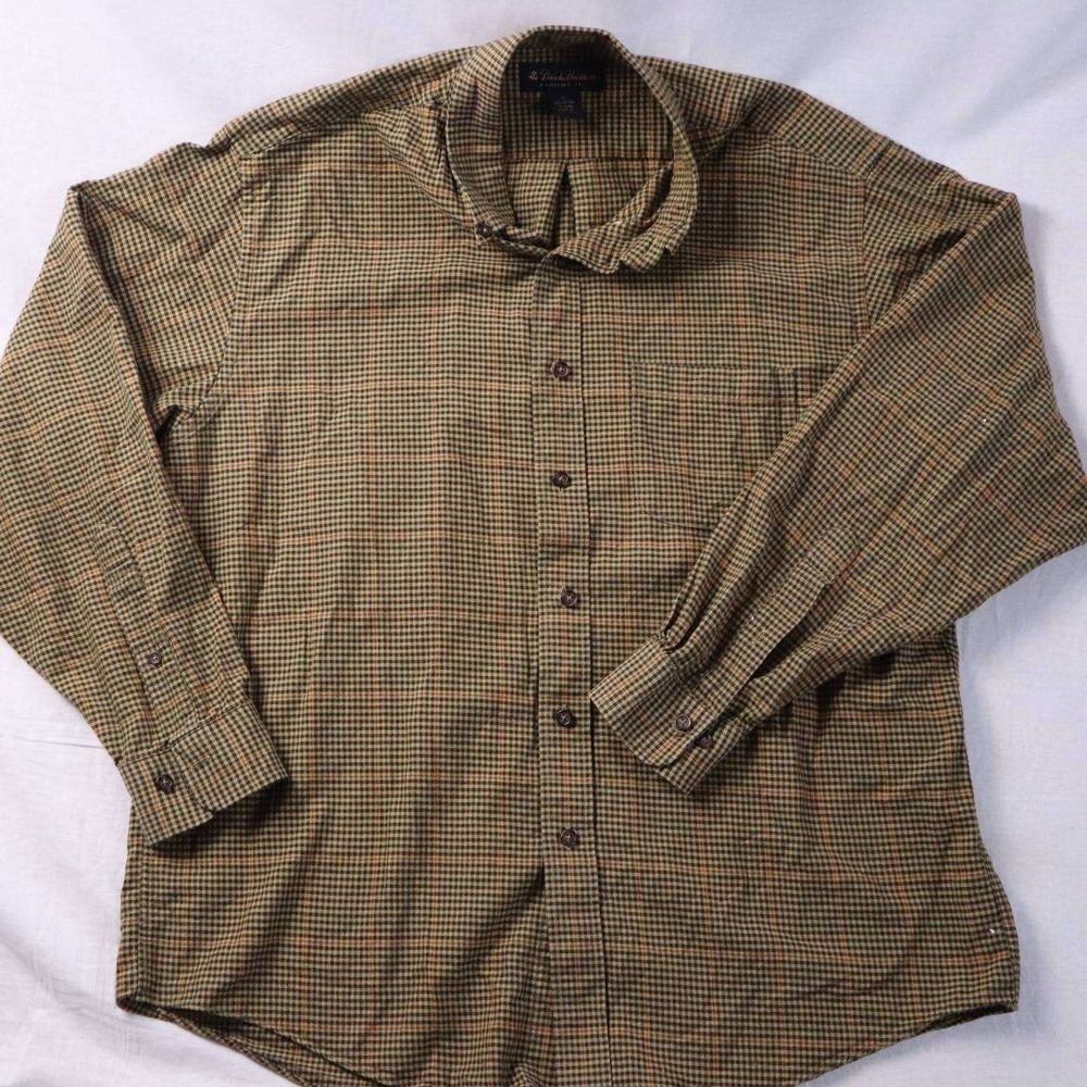 Brooks Brothers Men's Plaid Button Down Shirt Long Sleeve Sz L Cotton Wool Blend - Picture 2 of 6